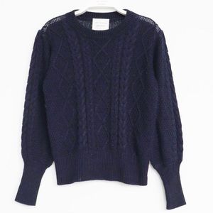 Les Coyotes de Paris Navy Cable Knit Sweater